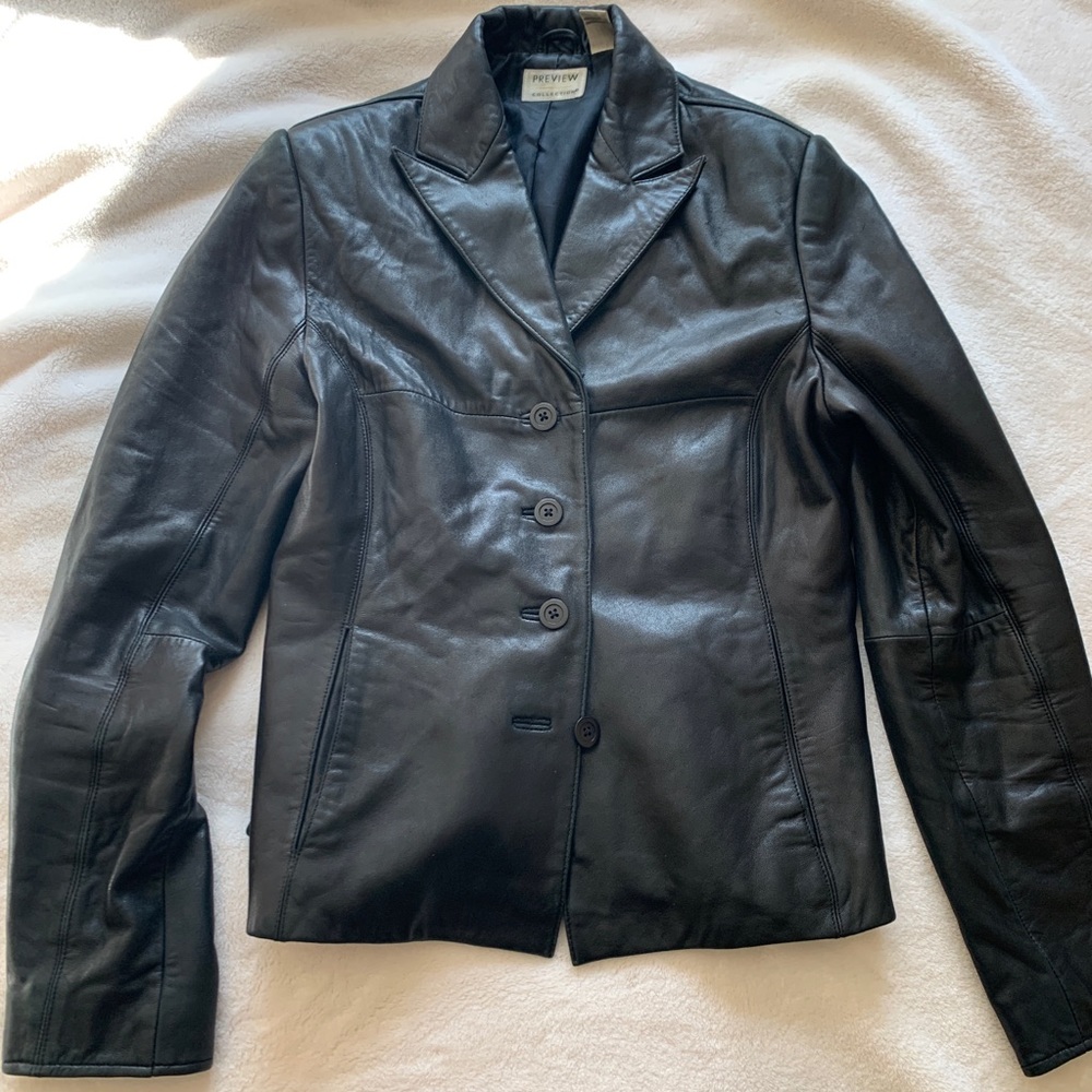 Vintage lambskin leather blazer